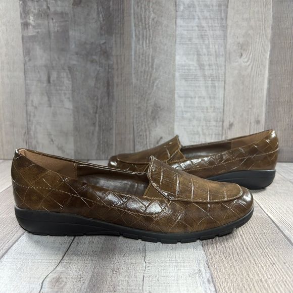Easy Spirit Women's Seabriana 3 Loafer Slip-On Shoes Croc Print Brown Size 6.5 M - Picture 3 of 12